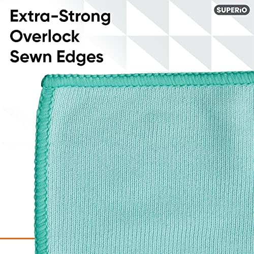 Superio Microfiber Window Cleaning Cloth, Mirror & Glass Miracle Cloth Lint & Streak Free, Washable, Large Eco-Friendly for Cars, Tv Screens, Glasses, Cleans with Plain Water (14x16), 16 Pack - Image 3