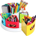Hapinest Rotating Art Supply Organizer - Crayon, Marker & Pencil Storage Solution for School Teachers & Classroom Crafts - Rotating Desk Organizer Caddy by Hapinest