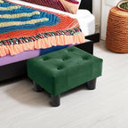 Poofzy Small Foot Stool Ottoman, Velvet Ottoman Foot Rest with Legs, Rectangle Foot Rest for Couch, Footstools and Ottomans Small for Living Room and Entryway (Green) - Image 2
