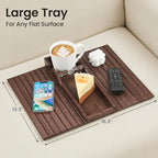 GEHE Couch Cup Holder, Anti Falling Sofa Arm Tray, Natural Bamboo Sofa Cup Holder More Safe for Your Family, Portable Couch Arm Tray Armrest Table for Remote, Snacks, Drinks - Image 2