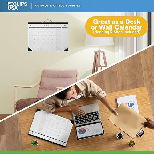 2026 Desk Calendar Large 22x17 Runs Until June 2027 Work Calendar with To-do List & Notes Yearly Preview 18 Months With Plastic Cover Desk Calendar 2025-2026 Large 22x17 Black White With Protective Cover Bulk Planner for Home School Office Pad Calendar... - Image 2