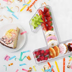 13.8" Extra Large Acrylic Number Charcuterie Board Box, Reusable Fillable Number Cake Candy Dish Display Serving Tray for Birthday Anniversary Party Decoration (1) - Image 4
