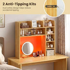 Desktop Bookshelf, Wood Countertop Bookcase with Shelves, Desk Hutch for College Dorm, Multipurpose Desk Organizer Shelf Display Rack for Home Office, Hutch Top Only (Burlywood, 8 Shelf) - Image 7
