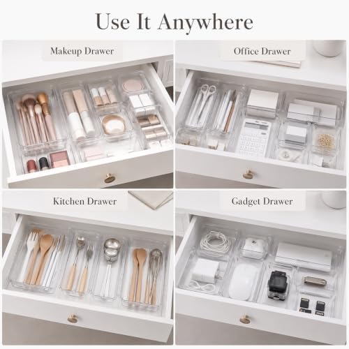 14 Pcs Adjustable Drawer Organizer, Expandable Clear Drawer Organizer - Image 7