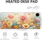 Heated Mouse Pad with 3 Levels Heated,Colorful Flowers - Image 2