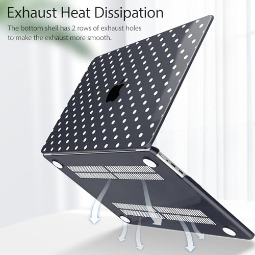Tuiklol for 2026 2025 2024 2023 MacBook Air 15 inch Case Model M5 A3448 M4 A3241 M3 A3114 M2 A2941 Hard Shell Case for MacBook 15.3'' Cover, Spot-White - Image 4