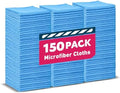TEAWOO Blue Microfiber Towels Bulk-150 Pack, Cleaning Cloths by TEAWOO