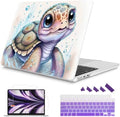 Mektron for 2026/2025/2024/2023 MacBook Air 15 INCH M5 A3448 /M4 A3241 /M3 A3114 /M2 A2941 Case, Printed Plastic Hard Shell Cover with 15.3" Liquid Retina Display Touch ID, Cute Turtle by Mektron