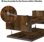 Bestier Wood Monitor Stand Riser with 2-Tier Storage Organizer for Laptop, Projector, Printer, Small TV - Rustic Brown, 15.7 Inch 2 Tier - Image 5