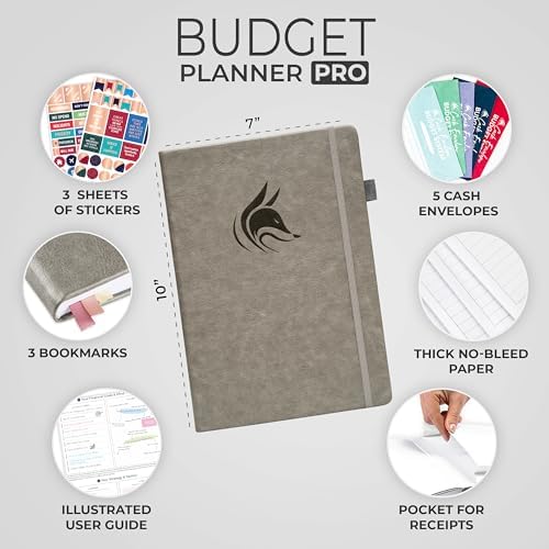 Clever Fox Budget Planner Pro with Cash Budgeting Envelopes, Gray - Image 2