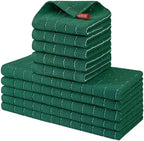Homaxy Cotton Terry Kitchen Towels and Dishcloths Set of 10, Dark Green by Homaxy