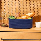 MiniArk Small Storage Baskets for Organizing | Closet Organizer Bins | Shelf Toy Basket | Woven Rope Baskets | Cube Decorative Box | Shallow Basket | 13x8.5x5.1” | 4 Packs Navy Blue - Image 5