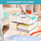 Vtopmart 24 QT Clear Craft Organizer with Removable Tray & Dividers, 1 Pack - Image 3