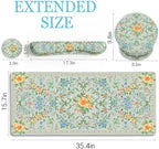 LIMKRIAN Floral Desk Mat Set, Cute Green Mouse Pad with Gel Wrist Rest - Image 6