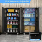 SUXXAN Wide & Deep 71"x34"Wx18 D Metal Garage Storage Cabinet Black - Image 5