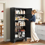 Yizosh Metal Storage Cabinet with 2 Doors and 4 Adjustable Shelves - Image 2