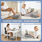 Under Desk Footrest with Rocking Base & Warming Cover, Gray Check - Image 3