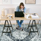 Anidaroel Office Chair Mat for Hardwood & Tile Floor, 8x10 Floor Mat for Office Chair, Under Desk Rug for Rolling Chair on Hardwood, Low Pile Carpet Floor Protector Rug, Easy to Clean, Light Grey - Image 2
