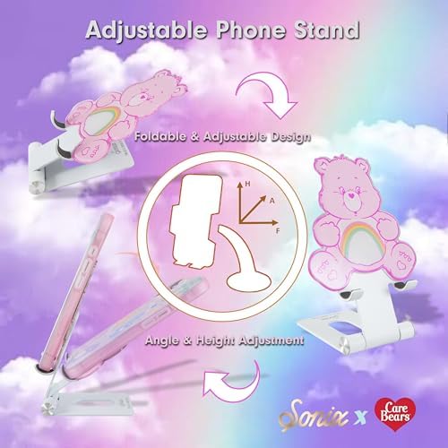 Sonix x Care Bears Character Phone Stand | Adjustable Cell Phone Holder, Desk Stand, Dock | Care Bears | Cheer Bear - Image 3