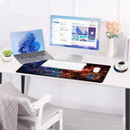 Large Keyboard Mouse Pad Set, Extended Mouse Pad+Keyboard Wrist Rest Support, Memory Foam Ergonomic Easy Typing, 4Pcs (31.5×11.8 in) Desk Pad Set for Office Home,Weed Leaf - Image 3