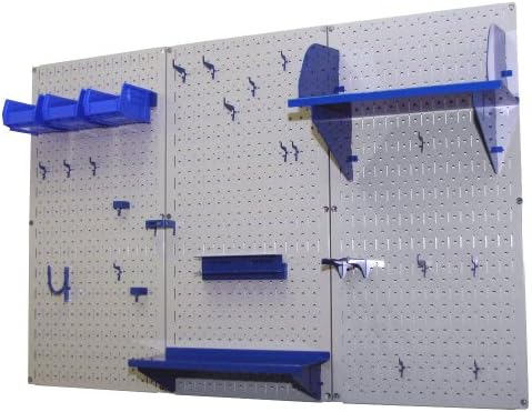 Wall Control Slotted Tool Board Workstation Accessory Kit Pegboard and Slotted Tool Board – Blue - Image 2