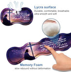 Ergonomic Memory Foam Mouse Pad Wrist Rest Set,Large Gaming Desk Pad + Keyboard Wrist Rest + Mouse Wrist Cushion + Coaster for Home Office Study Gaming,Christian Cross Quote Bible Verse Jeremiah 29:11 - Image 6