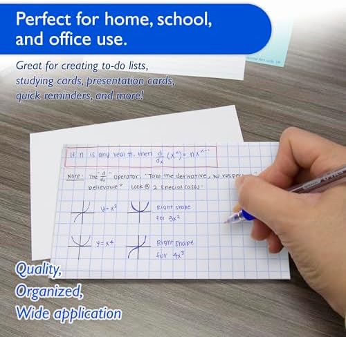 BAZIC Products White Quad-Ruled Index Cards, 3 x 5 in, 100 Ct, 36-Case - Image 3