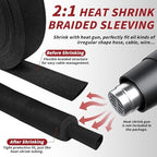 Oleitodh 100 ft 3/4 in 2:1 Heat Shrink Braided Sleeving, Black - Image 4