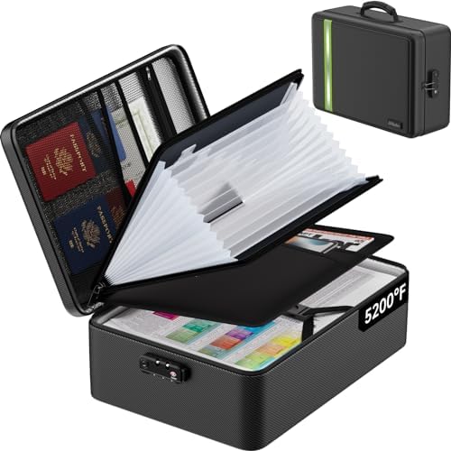 Fireproof Document Bag with Lock for Legal/Letter Files, Black by JIHOX
