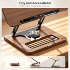 OPTIXCELL Book Stand for Reading, 360° Rotating Book Holder, Page Clips - Image 4
