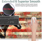 Large Gaming Mouse Pad + Keyboard Wrist Rest + Wrist Support + Coaster Set, Memory Foam Ergonomic for Easy Typing, XXL Extended Gaming Mouse Pad Table Pad - Flag Horse American - Image 4