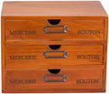 Vintage 3-Drawer Organizer for Desk - Wooden Box with 3 Storage Drawers - Solid Wood Table Top Filing Cabinet for Organization and Storage - Paper Organizer - Rustic Desk Organizers and Accessories by PrimoSupply