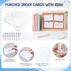 Yexiya 1000 Pcs 3 x 5 Inch Index Cards with Rings Hole Punched Notecards - Image 6