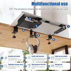 Novabright 24" x 12" Desk Extender Tray with Side Storage Rack Heavy Duty Desk Extender Under Desks Laptop Mount Keyboard Extenders for Desks with a Concealed Storage Area for Cable & Earphone (White) - Image 7