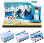 3D Calendar 2027, Tear-Away Desk Calendar, Paper Art Memo Pad, LED Light (surf) by Unknown