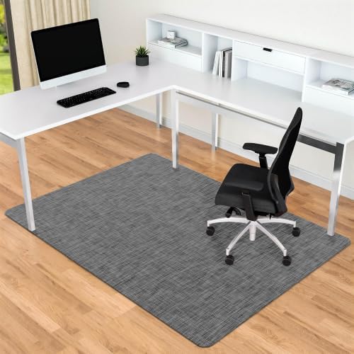 Office Chair Mat for Hardwood & Tile Floor, 30" x 48"Anti-Slip Desk Chair Mat, Easy Glide Floor Protector for Rolling Chairs, Floor Mat for Office Chair for Home Office (Dark Gery) by NatureiFrontDoorMat