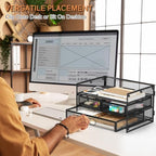 Under Desk Drawer Storage Organizer 3-Tier No Drill Office Black - Image 6
