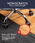 BARoyal Office Chair Mat for Hardwood Floor Under Desk Computer Rolling Chair Mat for Wood/Tile Floor Non-Slip Heavy Duty Desk Rug PVC Plastic Hard Floor Protector 45" x 53"(Metallic Black) - Image 2