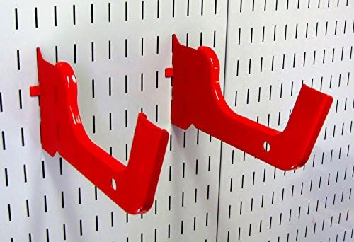 Wall Control Heavy Duty Pegboard Hook Slotted Hook Pair - Red (10-HD-012 R) - Image 2