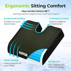 AUVON Gel Wheelchair Seat Cushion with Waterproof Cover for Pressure Sore & Ulcer, Ergonomic Chair Cushion with U-Cutout for Tailbone Pain, Back Pain Relief, Memory Foam Wheelchair Cushion, Anti-Slip - Image 3