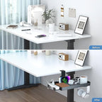 KDD Under Desk Organizer - 360° Rotating Clamp-On Tray with Headphone Hook, Phone & Tablet Holder, Cup Holder, and Cable Management - No Drilling Desk Storage Accessories for Office and Home - Image 5