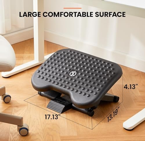 ErGear Under Desk Footrest, Adjustable Foot Rest with 3 Height Settings and 30-Degree Angle, Ergonomic Desk Foot Rest with Massage Texture, Foot and Leg Rest for Home & Office (Pack of 2) - Image 2