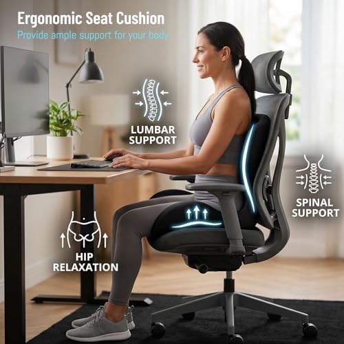 Ergonomic Seat Cushion, Office Chair Seat Cushions with L-Shaped Design, Memory Foam Seat Cushion for Home Car Chair Wheelchair - Image 4