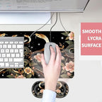 Mouse Pad,Large Desk Mat Set, 4in1 XL Mousepad + Keyboard Wrist Rest+Mouse Wrist Rest+Coaster with Ergonomic Desk Pad for Home Office Table Computer Cover -Aesthetic Snake Floral - Image 4