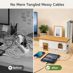 Wood Cable Management Box, Cord Hider & Organizer for Power Strip - Image 4