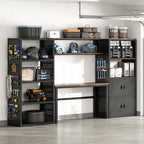 FLEXIMOUNTS 117"L Modular Garage Storage Cabinet with Workbench, Black by FLEXIMOUNTS