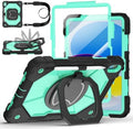 Case for iPad (A16) 11th/10th Generation 11/10.9 Inch 2025/2022, Ubearkk for iPad a16 case with Screen Protector, 360 Degree Rotating Stand Shoulder Strap Pencil Holder,Black Mint by Ubearkk