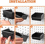 Pegboard Bins And Cups, 12 Pack Peg Board Hardware Nail and Screw Organizer - Image 5