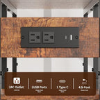 Aetheris Desktop Organizer Shelf, 30" Wooden Office Storage Rack with Outlets, Display Shelf Rack with Light Strip, 5 Tier Desktop Display Rac, Desk Shelf, Desk Hutch for Computer Monitor, Brown - Image 7