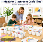 6 Pack Classroom Caddy with Handle, 6 Compartment (White) - Image 7